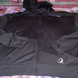 size M Nice CALME by Johnny Was Black Zip-up Hoodie